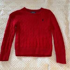 Boy’s Polo by Ralph Lauren Women's Vibrant Red Cable Knit Sweater